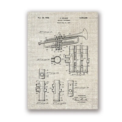 

Duknow Style Vintage Trumpet Patent Poster