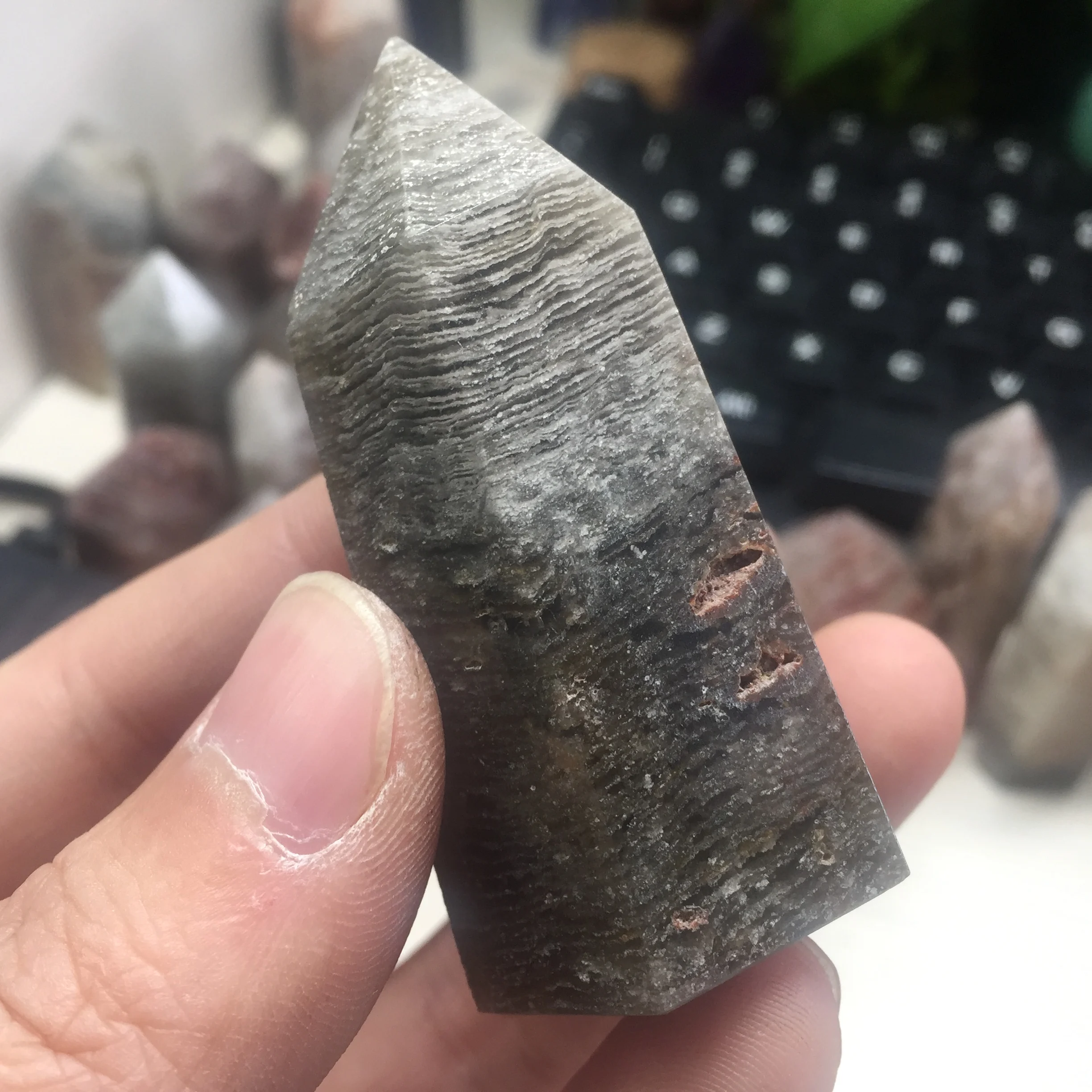 65 г натуральный заживляющий кристалл иерархический Phantom Quartz Wand Украшение камень #