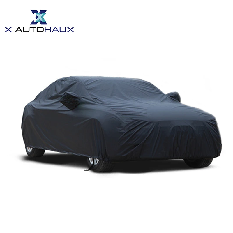 X Autohaux универсальная черная дышащая водонепроницаемая ткань чехол для автомобиля с зеркальным карманом для зимы, снега, лета, полностью Защитные чехлы для автомобиля