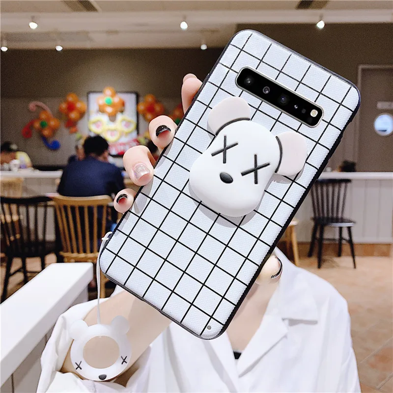 3D Классическая линия квадратный жестокий медведь чехол для samsung Galaxy S10 S10E S9 S8 S6 S7