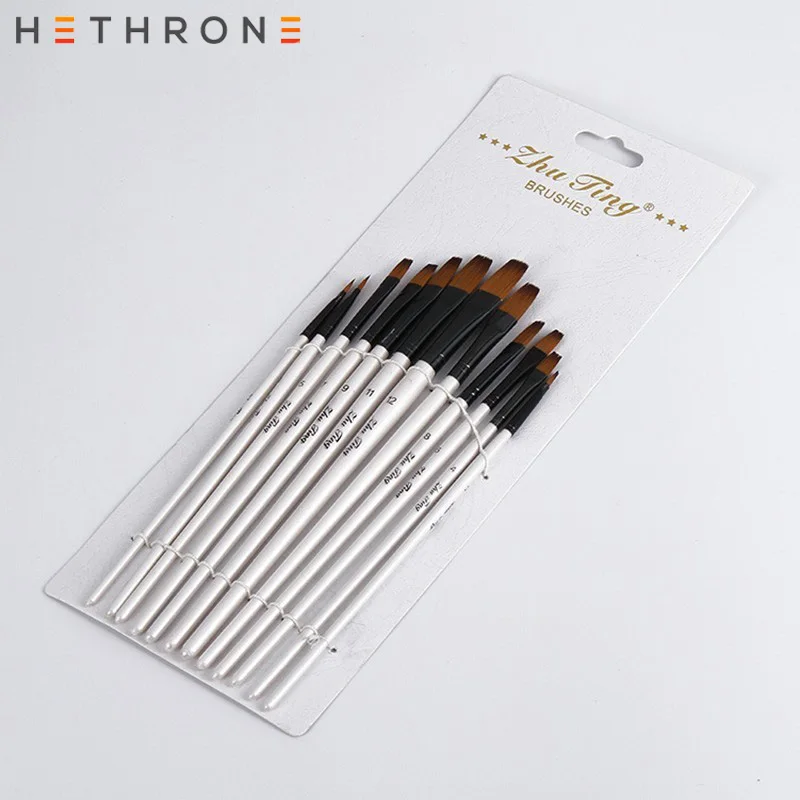 Hethrone 12 шт./компл. профессиональная масляная Акварельная кисть товары для