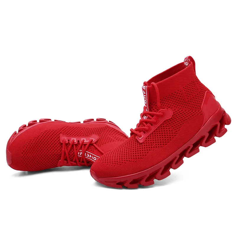 Men Fashion Casual Sneakers 2019 Summer Breathable Mesh Socks Shoes Design Lace-Up Men's Leisure Street | Обувь