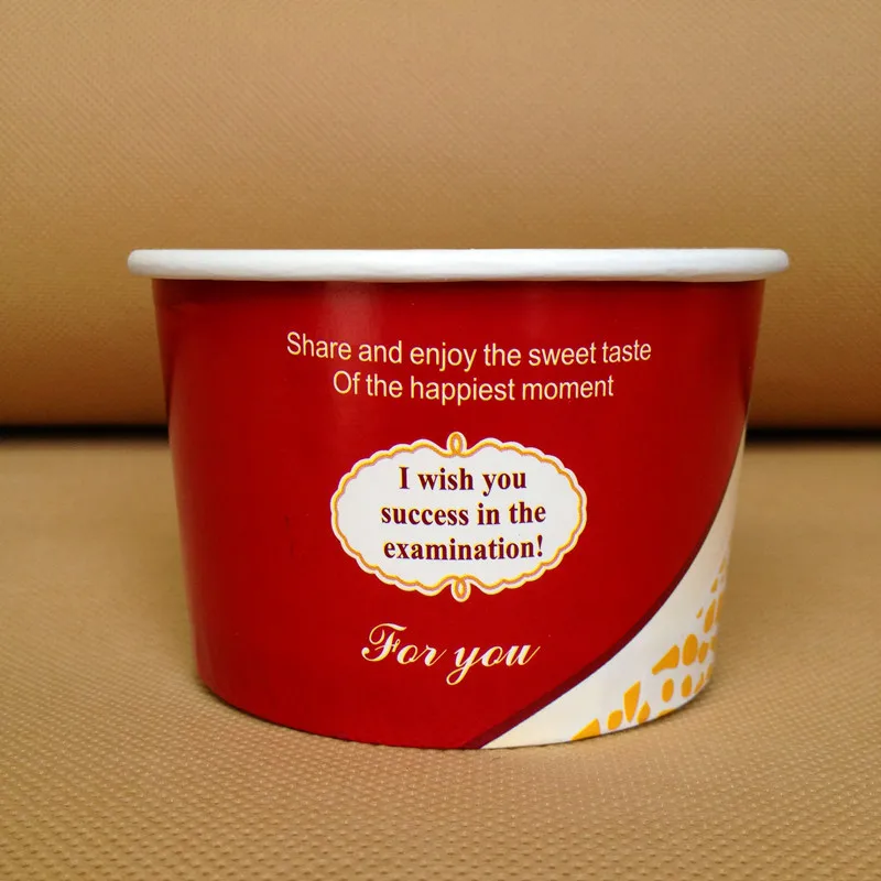 Оптовая продажа 500 штук одноразовые бумажные чашки для мороженого без крышки