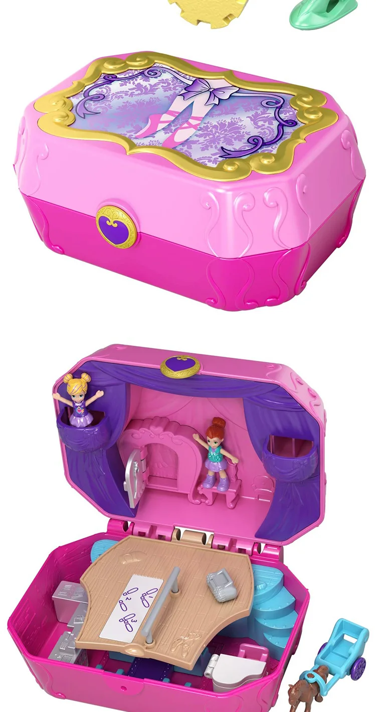 Polly Pocket Мини-кукла для девочек, 10 стилей, скрытая сцена в мире, девичий домик, куклы, оригинальные игрушки для детей, Русалочка, детская игрушка, реборн