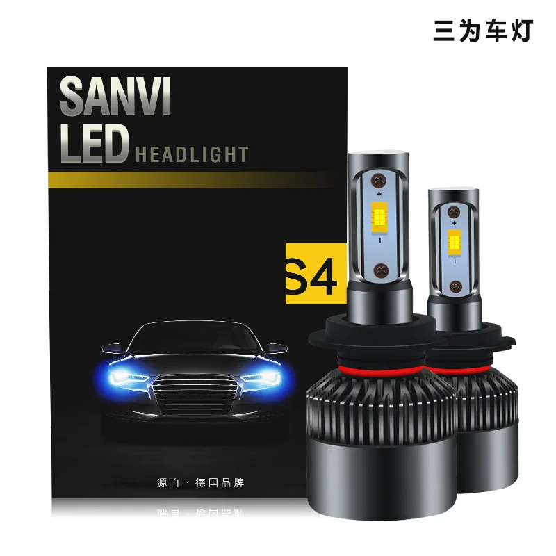 SANVI S4 светодиодные фары лампы высокой яркости h1 h4 h7 h11 9006 9005 светодиодные фары лампы для всех автомобилей 35 Вт 5500 к