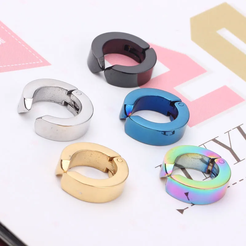 Новинка серьги кольца без пирсинга Поддельные манжета Ушная клипса сталь титан