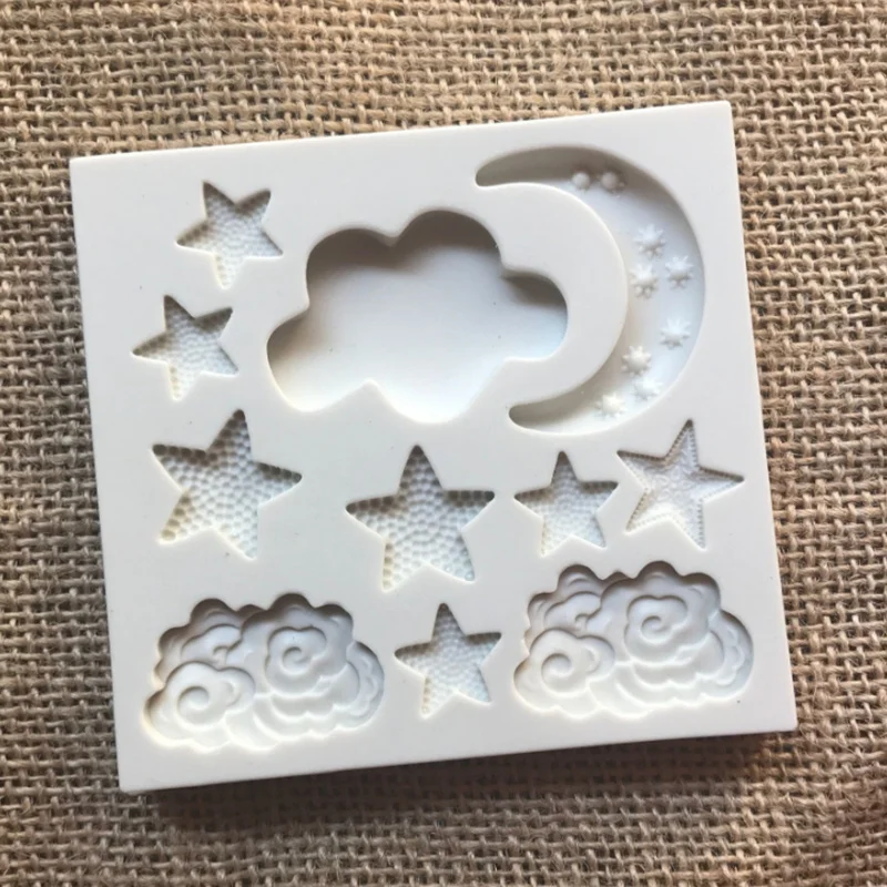DIY 3D формы для украшения торта звезды луна облако форма помадки силикон сахар