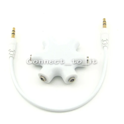 5pcsX COOL share 6-Way 3.5mm Stereo Audio Headphone Splitter Cable Headset Hub Adapter for iPod MP3 MP4 Mobile Phone DVD Player |