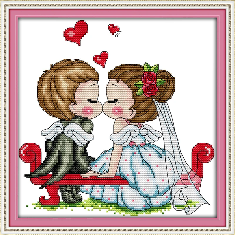 Набор для вышивки целующиеся ангелы Joy Sunday 11CT 14CT оптовая продажа|joy sunday|cross stitch