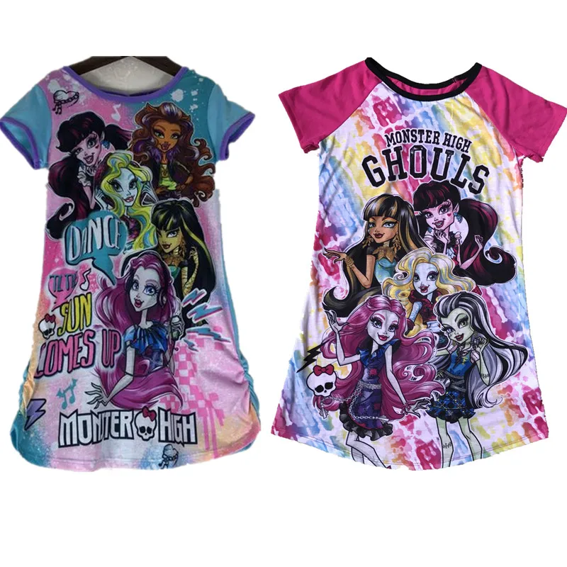 Hot Selling Girl Monster Dress Cute Clothes 3 Styles Children Princess Summer Outwear Beautiful Clothing Kids Party | Детская одежда и