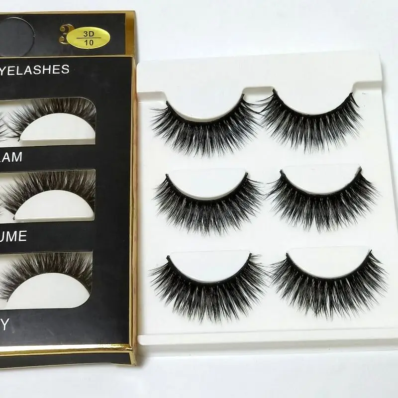 

3D Cross Thick False Eyelashes Extension Makeup Super Natural Long Fake Eyelashes New 3D-10