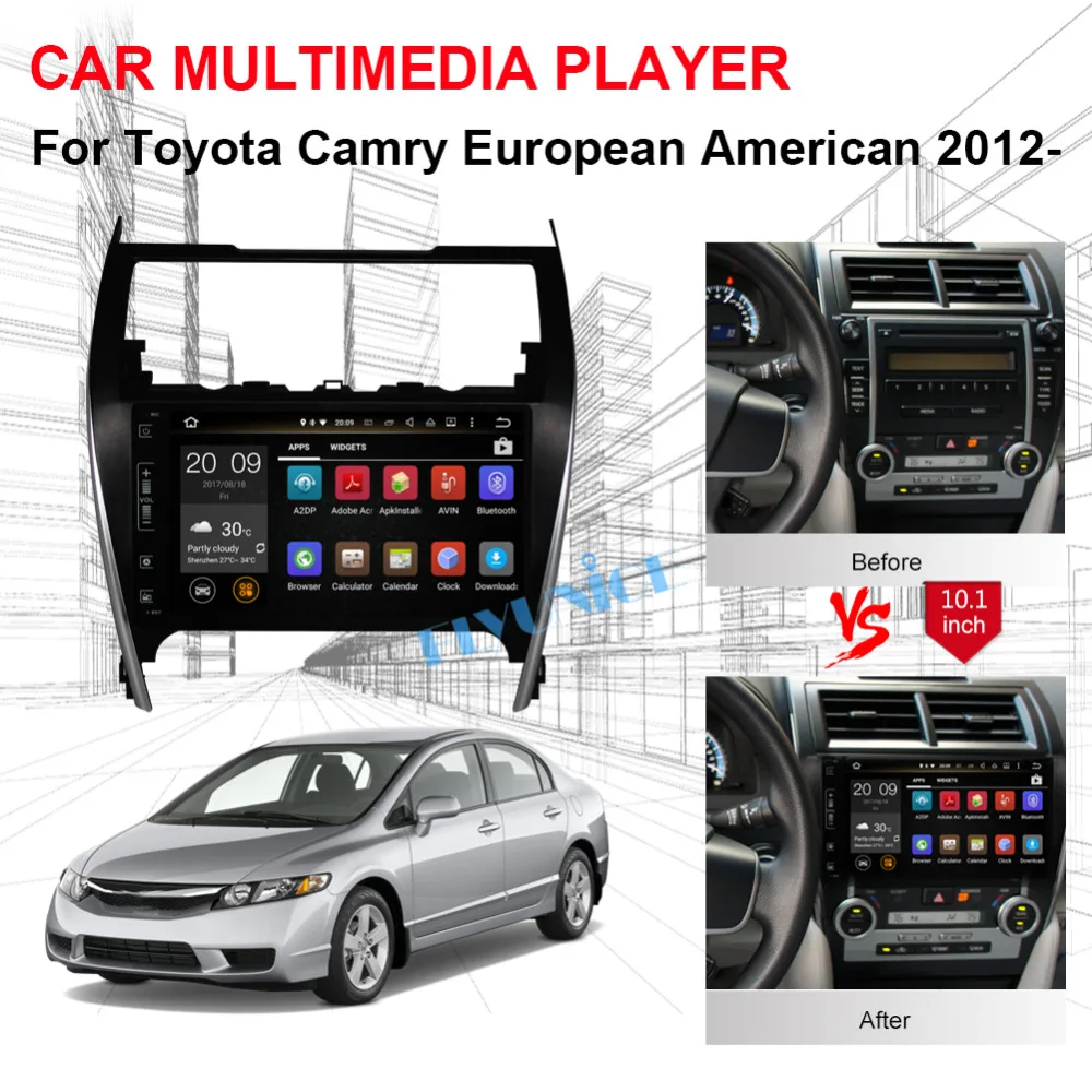 Android 8 0 IPS экран 4 ГБ ОЗУ автомобильное радио стерео для Toyota Camry Европейский