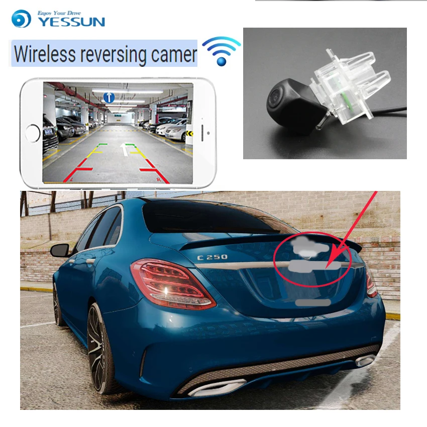 YESSUN For Mercedes Benz C Class W205 2014 2015 Parking CamerNight VisionLicense Plate wireless  Camera