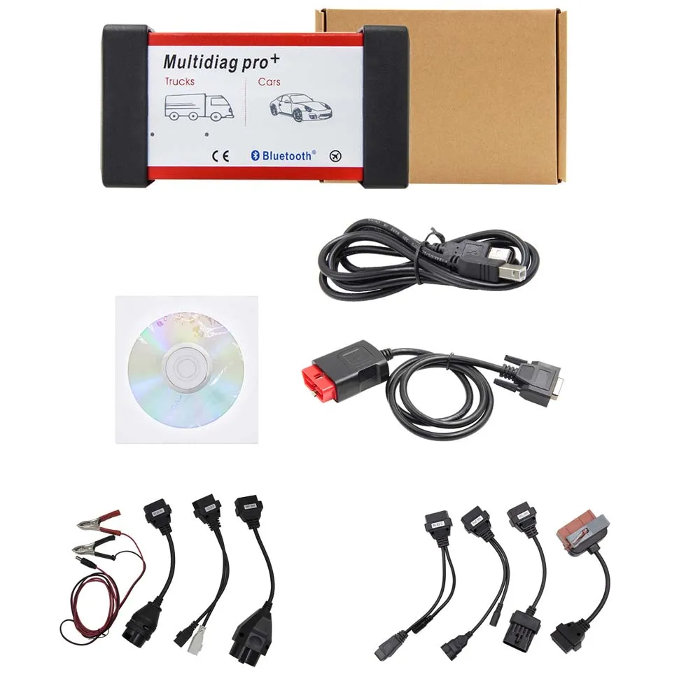 Multidiag Car Cable TCS PRO,00/. R3 Multidiag pro Bluetooth USB автомобили Грузовики OBDII диагностический инструмент TCS+ V3.0 NEC Реле Настоящее 9241A сканер - Цвет: Multidiag Car Cable