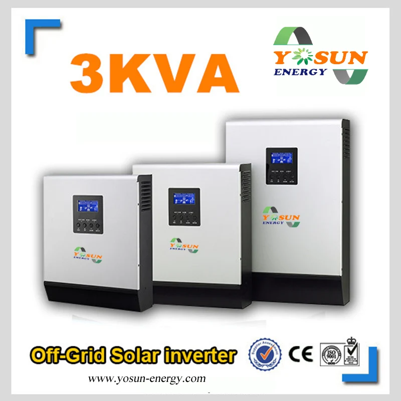Солнечный инвертор 3Kva MPPT 2400W автономный инвертор Чистая синусоида инвертор Встроенный 25A MPPT контроллер переменного тока зарядное устройство 24Vdc батарея