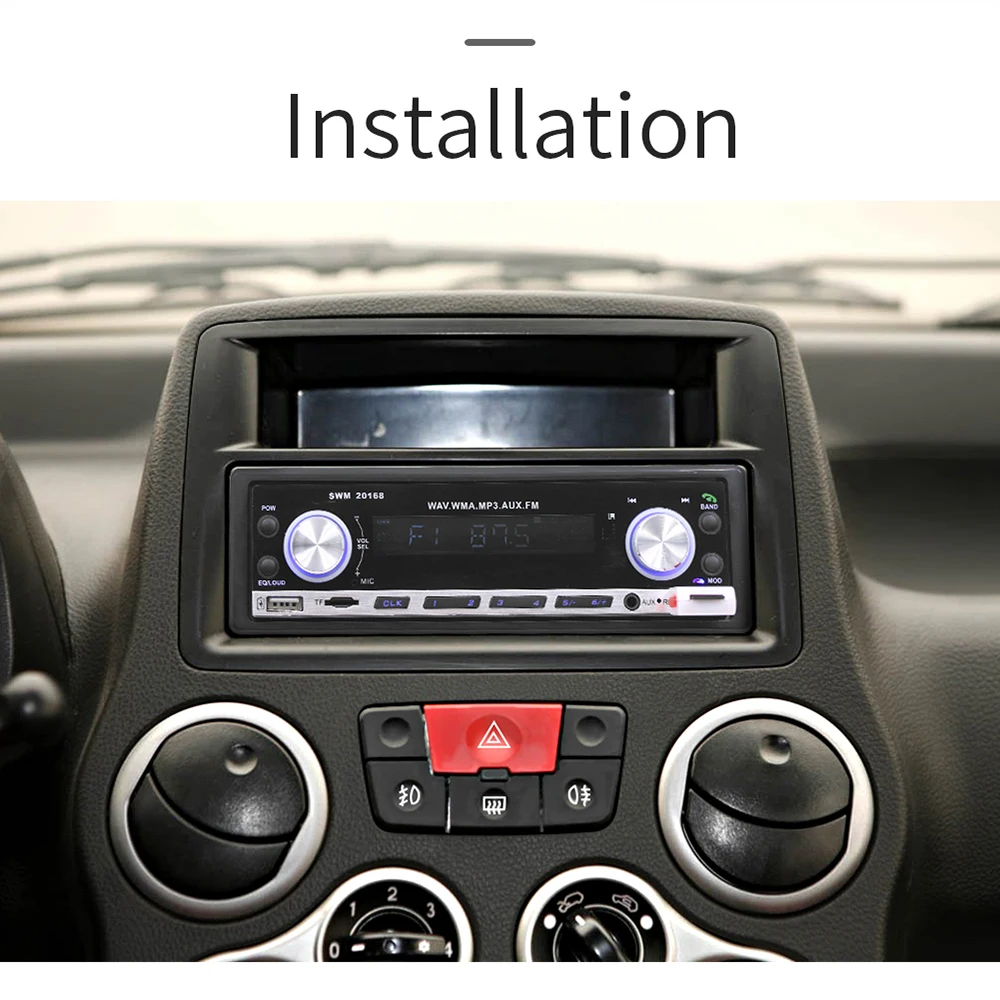 LeeKooLuu 1Din MP3 плеер FM радио тюнер 1 din Авторадио AUX вход USB зарядка функция
