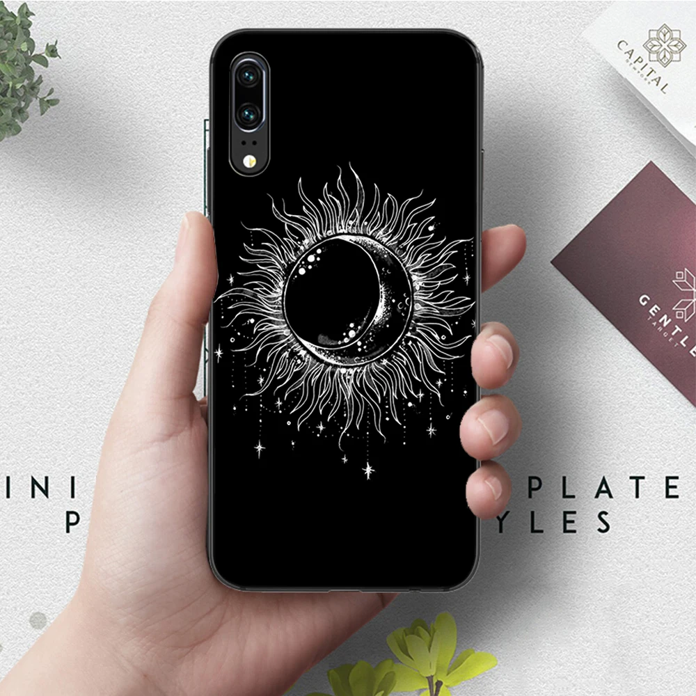 6 Черный силиконовый чехол с изображением Солнца и Луны для huawei P8 Lite P9 Mimi P10 P20 Pro P Smart Z P30 - Цвет: 6