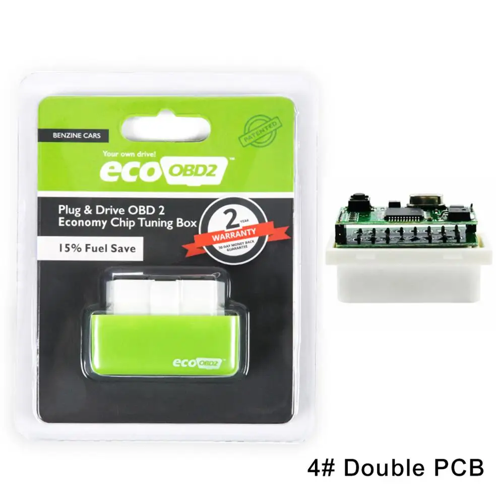 green double Benzine 3 ColorsNitro OBD2 EcoOBD2 чип-тюнинговая коробка для ЭБУ вилка и драйвер NitroOBD2 Eco OBD2 для бензинового дизельного автомобиля 15% экономия топлива больше мощности - Color: green double Benzine
