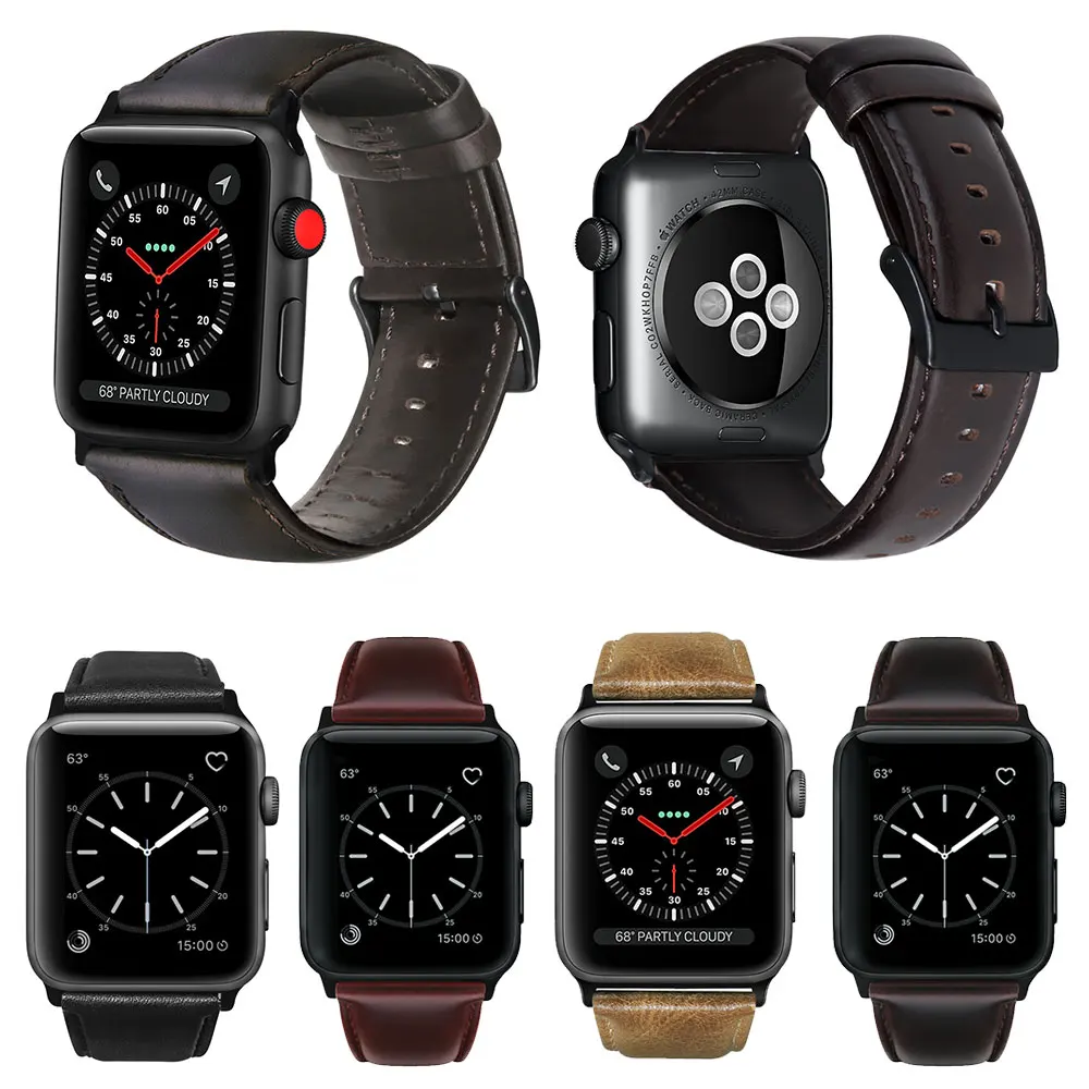 Ремешок из натуральной кожи для Apple IWatch 38 мм 42 сменный ремешок с нержавеющими