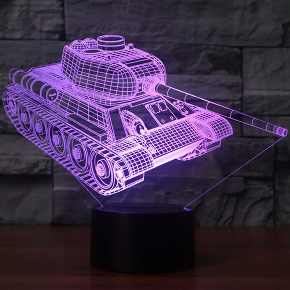 3D светодио дный лампа светодиодный ночник 7 цветов Изменение Настольная Танк