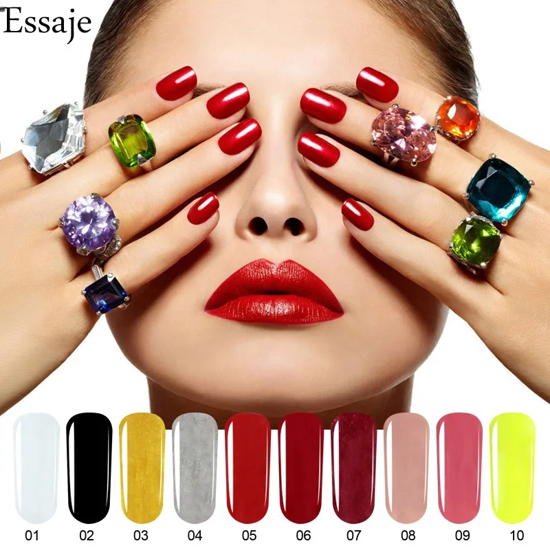 Essaje серии Гели для ногтей лак 10 мл Розовый UV гель светодиодные лампы Маникюр Soak Off