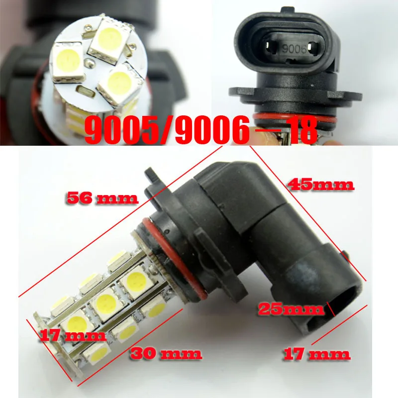 AutoEC 2X9005 9006 HB3 HB4 светодиодный 18 SMD 5050 Автомобильные противотуманные светильник