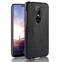 subin new case for nokia x6 2018 luxury crocodile skin pu leather mobile phone back cover phone protective case for nx62018