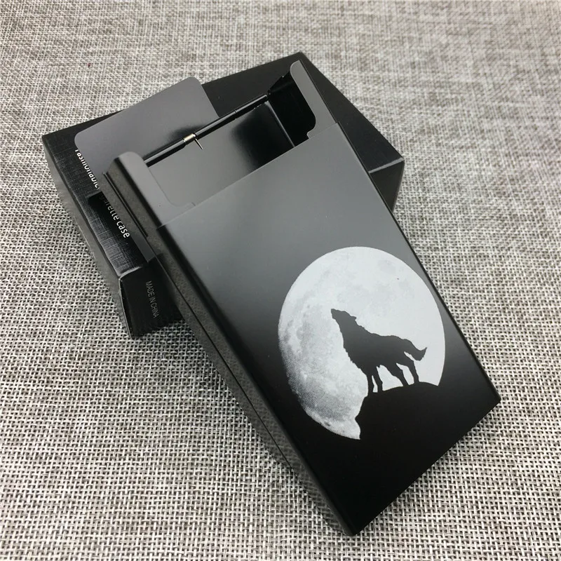 LF002 товар чехол лазерная резная коробка для сигарет в виде Луны и волка фотообои с