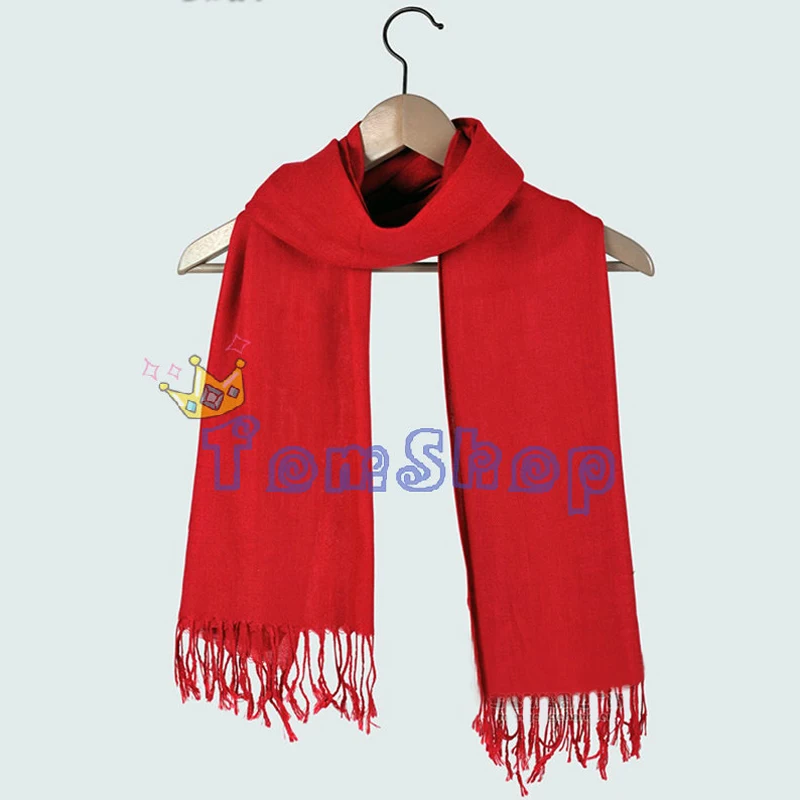 Аниме Атака на титанов Шарф Микасы Аккерман Шингеки но Коджин Красный шарф с бахромой Шарфы косплея Хэллоуина 160*70 см.