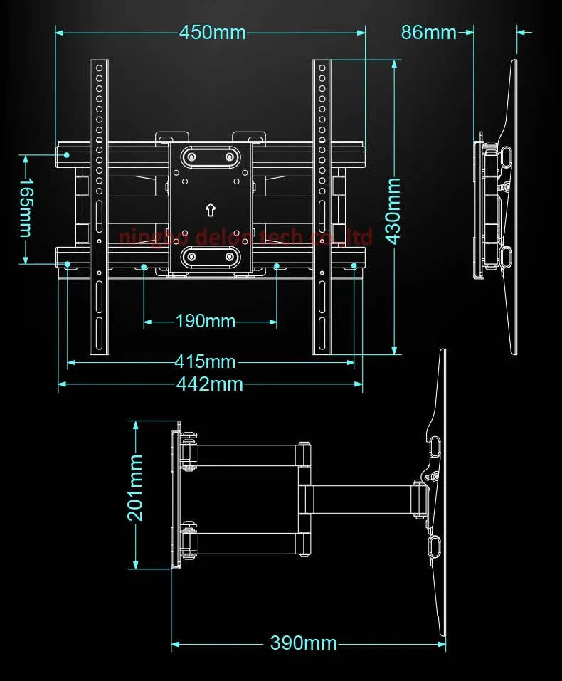 Алюминиевый 55 дюймов 42 Выдвижной led настенное крепление для телевизора с