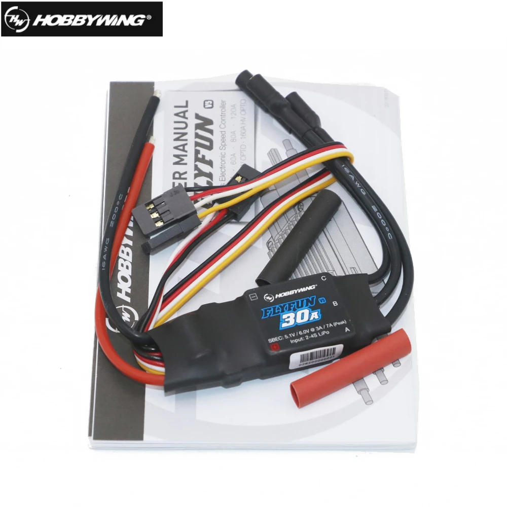 Программируемый бесщеточный ESC Hobbywing Flyfun V5 30A 2-4s /40A 3-6S для РУ самолета | Игрушки и