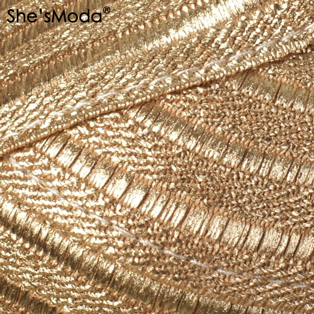 Роскошные золотые бандажные облегающие женские укороченные топы She'sModa с