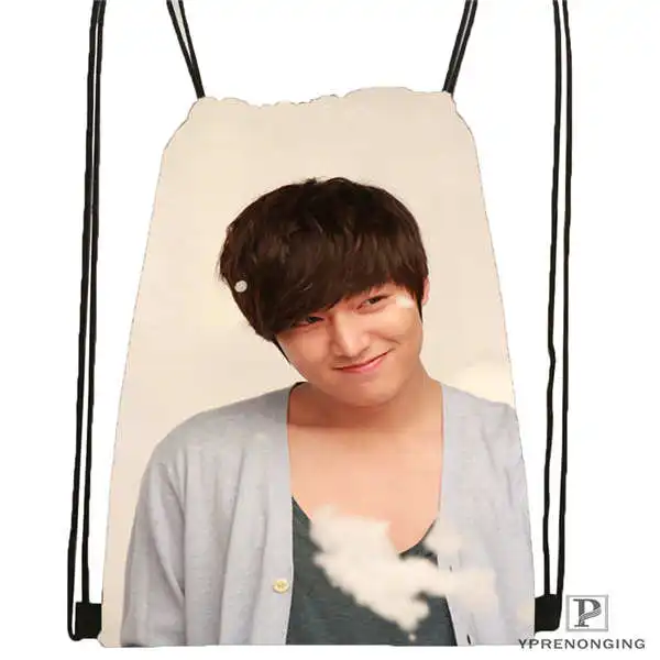 Пользовательский рюкзак Lee Min Ho Actor Drawstring сумка милый детский (Черная задняя часть)