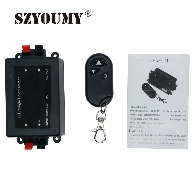 SZYOUMY DC 12В 24В 8A светодиодный Одноцветный Диммер для светодиодной точечной лампы