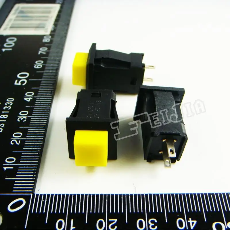 Кнопка включения 2Pin с автофиксацией цвет желтый 1A/250VAC 20 шт./лот|Выключатели| |