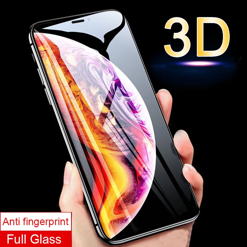 Защитное 3d стекло с изогнутыми краями для iPhone 10 X S Xs Max закаленное Защитная пленка