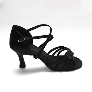 Женские кроссовки для латиноамериканских танцев, импортные Сатиновые мягкие оксфорды, износостойкие, черные, для бальных танцев
