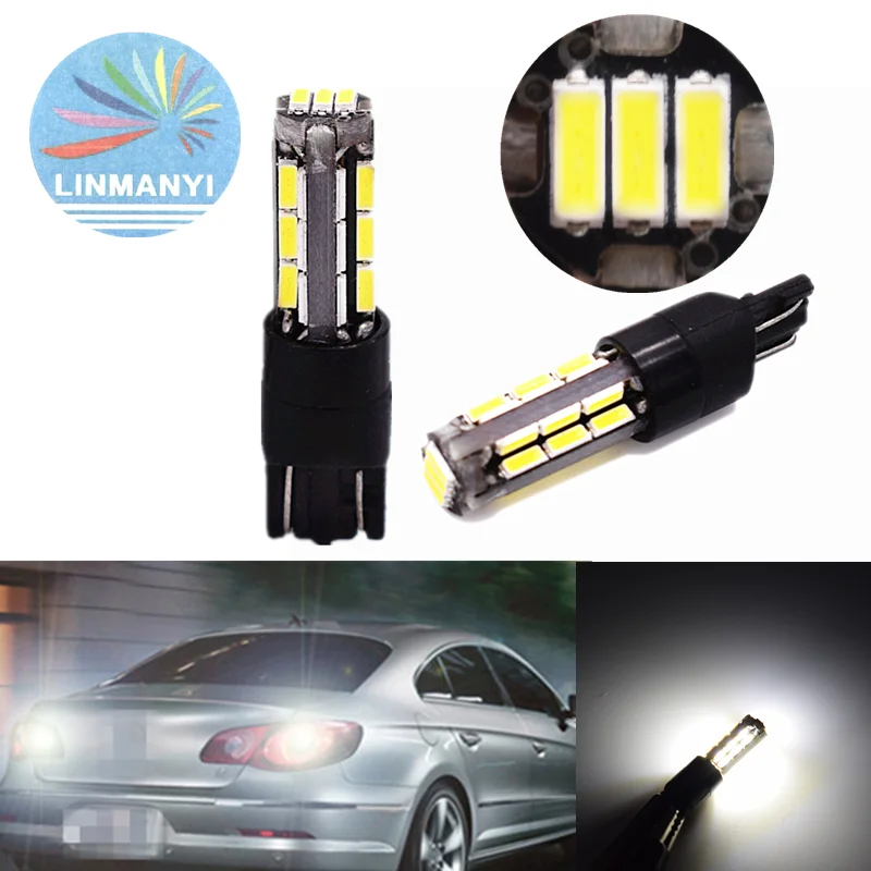 

2PCS W5W 168 147 192 194 T10 4014 27SMD Canbus No Error Free T10 Car Led Clearance Light License Plate Light Instrument lights