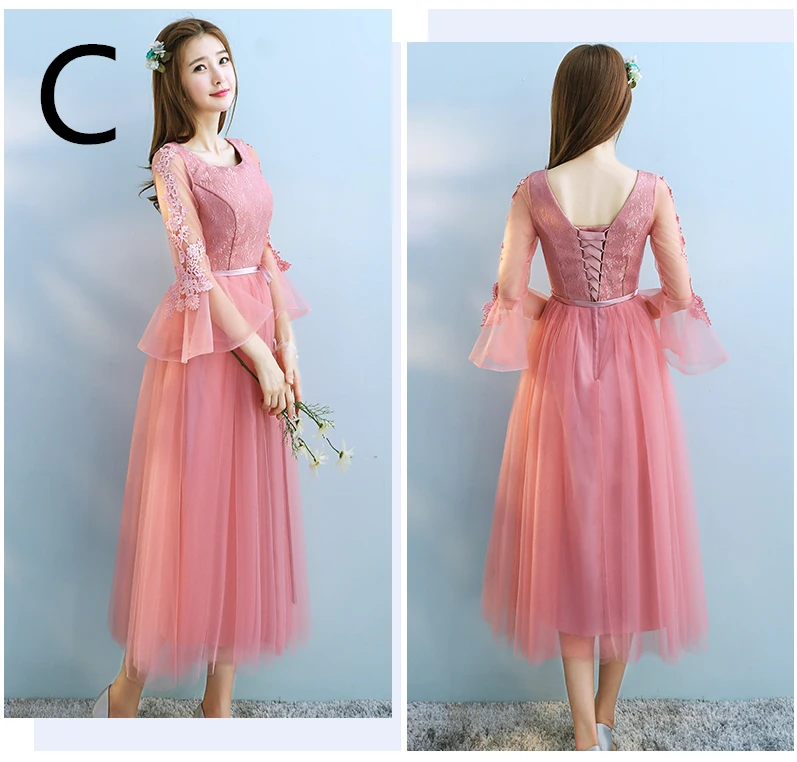 Женское платье подружки невесты длиной ниже колена с рукавом 2020|brides maid|ladies bridesmaid