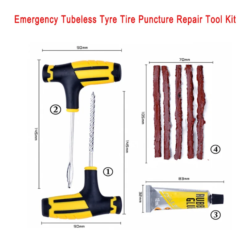 Repair Tool Kit 1 компл. Бескамерный ремонт автомобильных шин инструменты для ремонта мотоциклов аварийный внедорожный комплект для ремонта шин прокол разъем гаража автомобильные аксессуары - Цвет: Repair Tool Kit