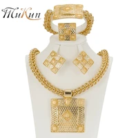 mukun 2017 latest best quality fashion italian jewelry dubai gold color jewelry sets african women big necklace jewellery