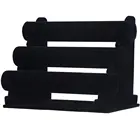 Вельветовый 3-уровневый держатель для браслетов и часов, витрина для ювелирных изделий, органайзер для хранения ожерелья, браслета