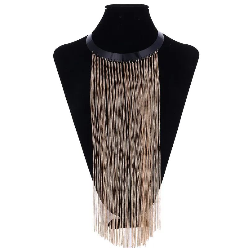 Женское Ожерелье ZOSHI Золотая цепочка длинное колье с кисточками и подвески