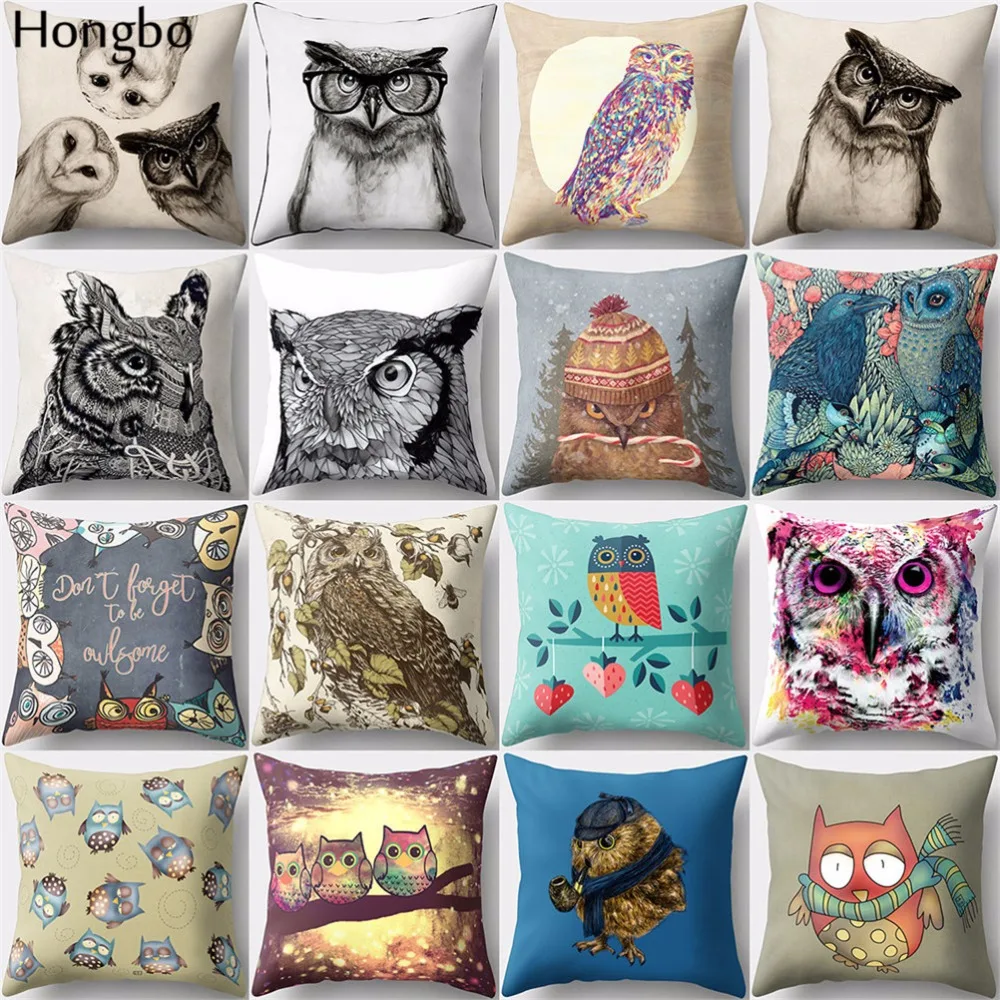 Hongbo 1 шт. мультфильм сова подушка чехол полиэстер подарок на день Святого