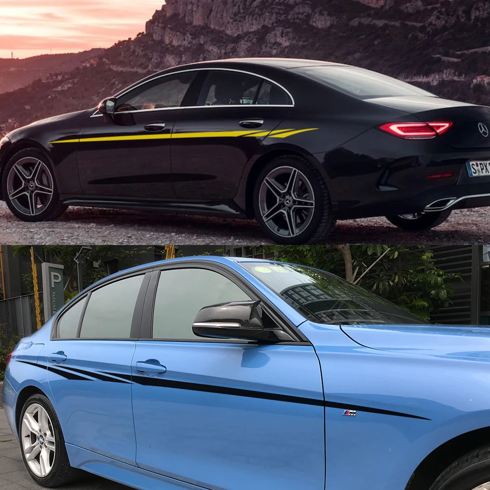 2 шт. для Volkswagen Audi BMW Ford Toyota Nissan длинные полосы автомобильные наклейки