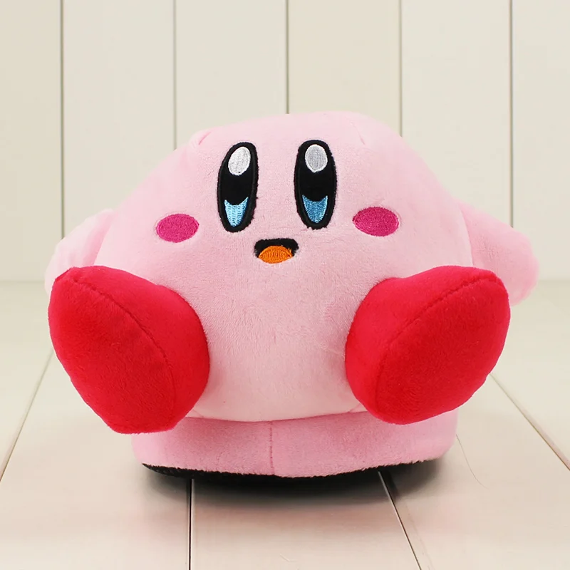 Милые зимние тапочки Kirby 32 см теплые мягкие милые розовые аниме для дома красивая