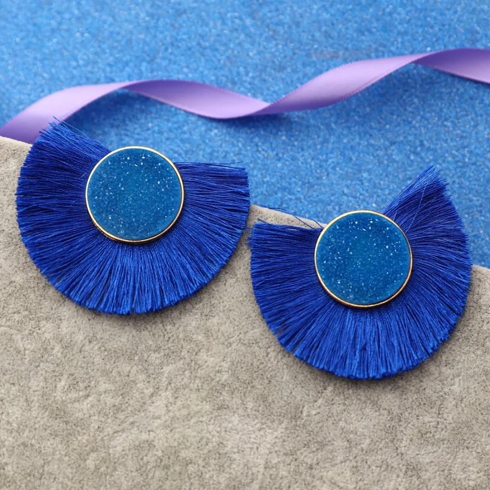 Fashion Tassel Earrings for Women Big Fringe Earings Jewelry Female Summer Style Ethnic Hanging Stud | Украшения и аксессуары