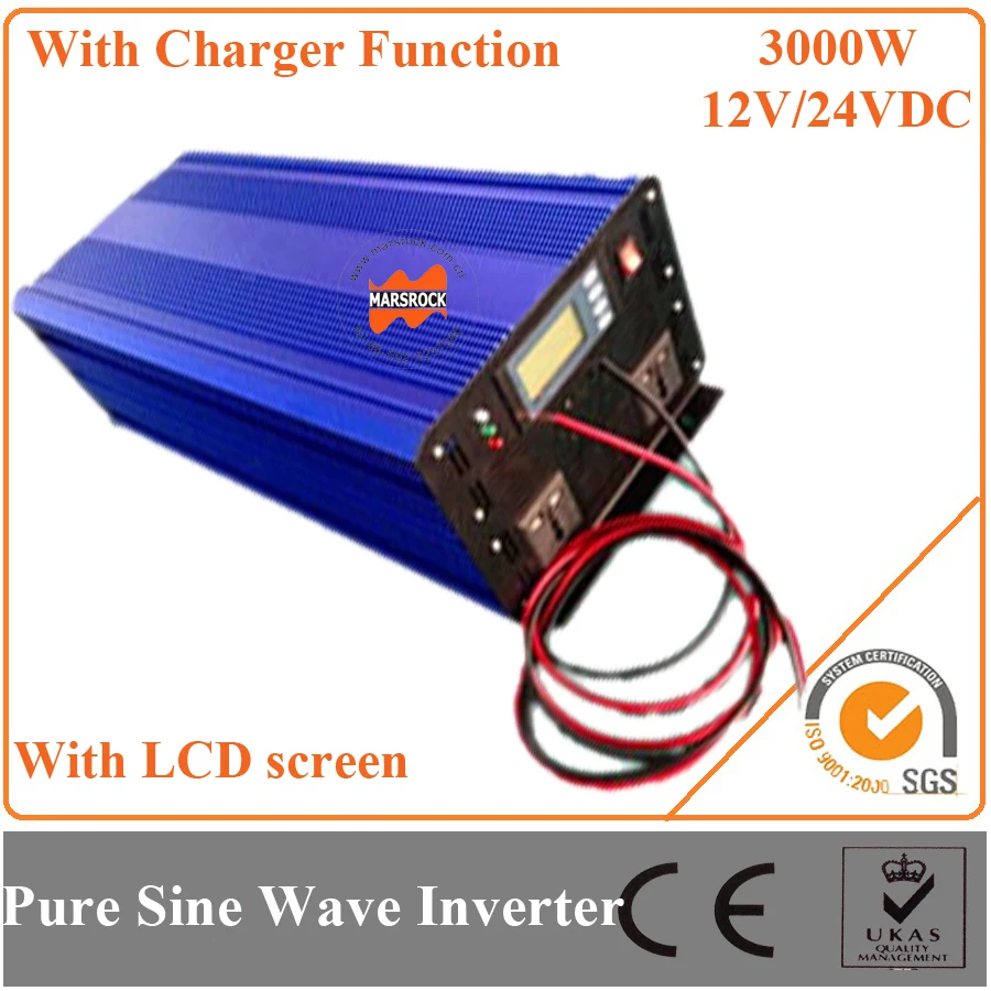 3000W DC12V/24V AC110V/220V Off Grid Pure Sine Wave Single Phase Inverter with Charger and LCD Screen | Обустройство дома