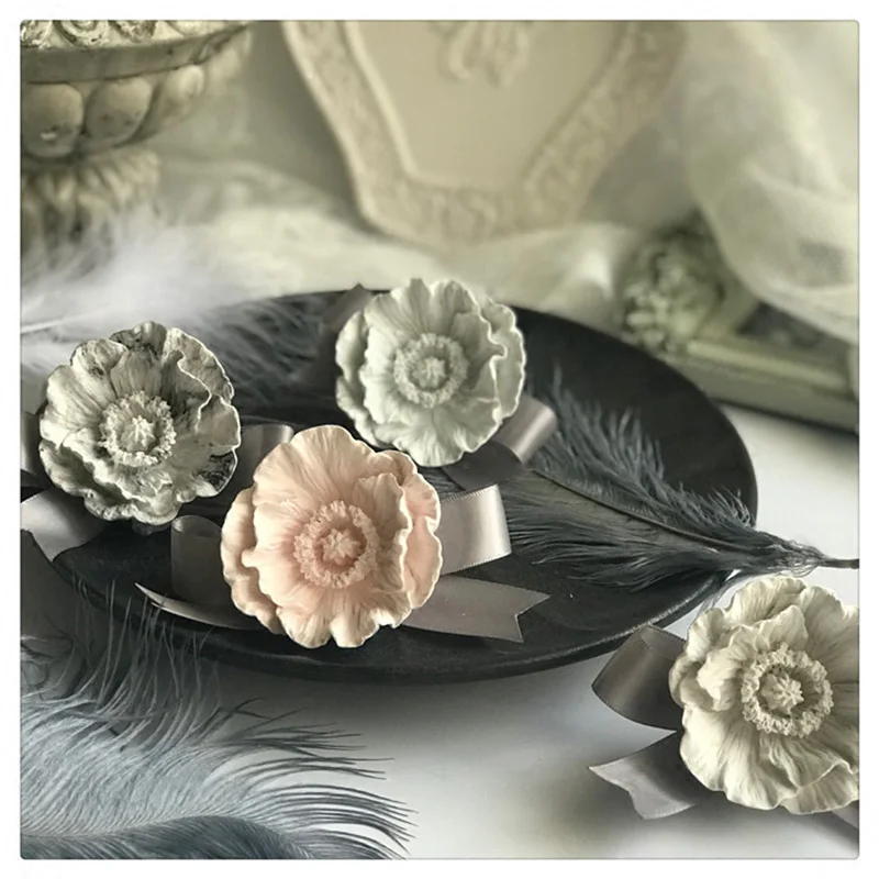 3D Flowers Clay Craft Silicone Mold DIY Amora Gypsum Plaster Silicon Mould For Car Decoration Candle Resin Molds | Дом и сад