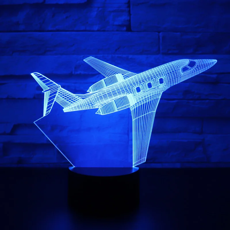 

3D LED Night Light Passenger Aircraft Plane with 7 Colors Light for Home Decoration Lamp Amazing Visualization Optical Illusion